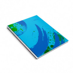 Cuaderno espiralado Essential tapa de polipropileno turquesa, 22 x 29cm. 84 hojas cuadriculadas