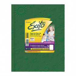 Cuaderno Éxito Universo tapa de cartón verde, 19 x 23cm. 48 hojas rayadas