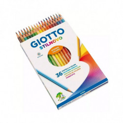 Lápices de colores Giotto Stilnovo largos hexagonales, caja de 36 colores