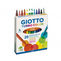 Marcador Escolar Giotto Turbo, largo, de 20 colores