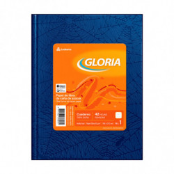 Cuaderno Araña Gloria tapa dura azul, 16 x 21cm. 42 hojas rayadas