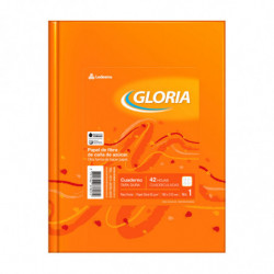 Cuaderno Gloria tapa de cartón, 16 x 21cm. 42 hojas cuadriculadas