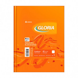 Cuaderno Gloria tapa de cartón, 16 x 21cm. 42 hojas rayadas