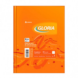 Cuaderno Gloria tapa de cartón, 16 x 21cm. 84 hojas cuadriculadas
