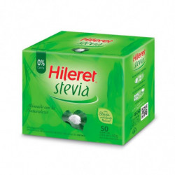 Edulcorante Hileret Stevia, caja de 50 sobres