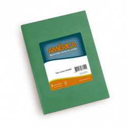Cuaderno Araña América tapa dura verde, 16 x 21cm. 82 hojas rayadas