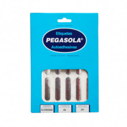 Etiquetas Pegasola Felicidades 1.0 x 4.3cm. 450 etiquetas