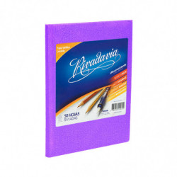 Cuaderno Araña Rivadavia tapa dura lila, 16 x 21cm. 50 hojas rayadas