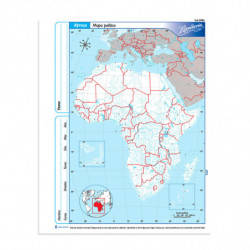 Mapa Africa político Rivadavia N°3, block de 40 mapas
