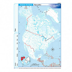 Mapa América del Norte político Rivadavia N°3, block de 40 mapas