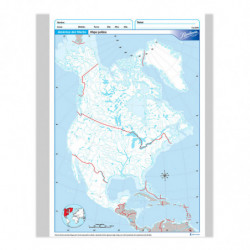 Mapa América del Norte político Rivadavia Oficio, block de 20 mapas
