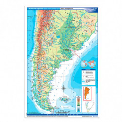 Mapa Argentina físico político Rivadavia N°6, block de 25 mapas