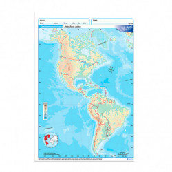 Mapa Continente Americano físico político Rivadavia Oficio, block de 20 mapas