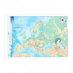 Mapa Europa físico político Rivadavia Oficio, block de 20 mapas