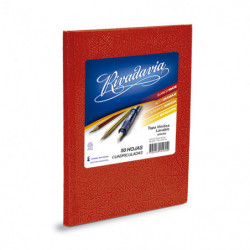 Cuaderno Araña Rivadavia tapa dura rojo, 16 x 21cm. 50 hojas cuadriculadas