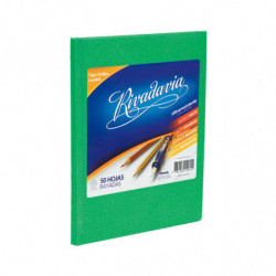 Cuaderno Araña Rivadavia tapa dura verde, 16 x 21cm. 50 hojas rayadas