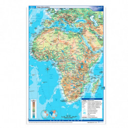 Mapa África físico político Rivadavia N°6, block de 25 mapas