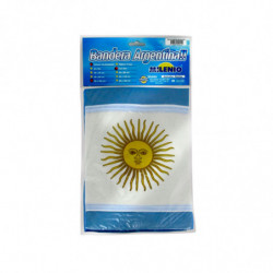 Bandera Argentina con sol Nuevo Milenio de poliamida, 60 x 96cm.