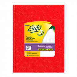 Cuaderno Éxito Universo N°3, tapa de cartón rojo, 19 x 23cm. 100 hojas rayadas