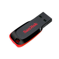 Pen drive 64GB SanDisk Cruzer Blade 2.0, negro y rojo