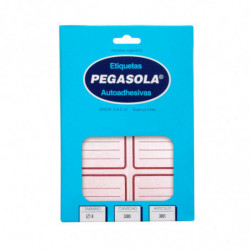 Etiqueta escolar Pegasola roja caja de 30 planchas de 240 etiquetas