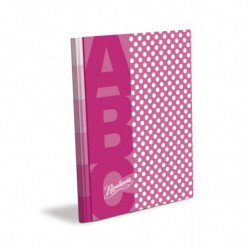 Cuaderno Lunares Rivadavia ABC tapa dura rosa, 19 x 23cm. 48 hojas rayadas