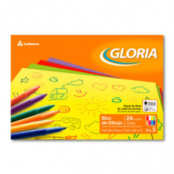 Block de dibujo Gloria N°5, 24 hojas color