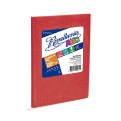 Cuaderno Araña Rivadavia ABC tapa dura rojo, 19 x 23cm. 48 hojas cuadriculadas