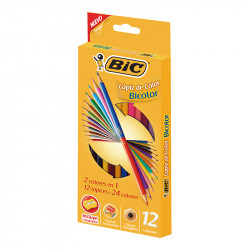 Lápices de colores Bic Kids bicolor, de 24 colores