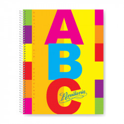Cuaderno espiralado Rivadavia ABC tapa de cartón, 21 x 27cm. 100 hojas rayadas