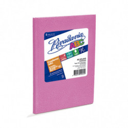 Cuaderno Araña Rivadavia ABC tapa dura rosa, 19 x 23cm. 48 hojas rayadas
