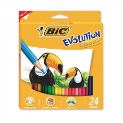 Lápices de colores Bic Evolution largos, de 24 colores