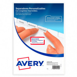 Separadores personalizables Avery Print Tab, A4 12 pocisiones