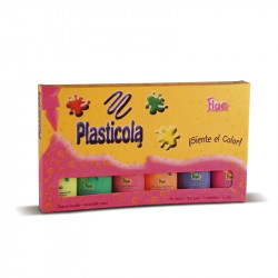 Adhesivo vinílico flúo Plasticola, 40g. pack de 6 unidades