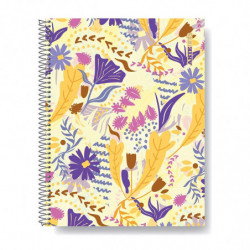 Cuaderno espiralado Arte Ninfa tapa semirígida, 21 x 29.7cm. 80 hojas rayadas
