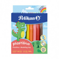 Plastilina Pelikan colores surtidos, caja de 10 barras
