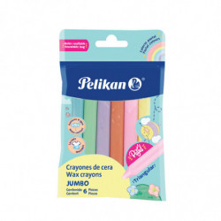 Crayones de cera Pelikan Jumbo Pastel, blister de 6 colores
