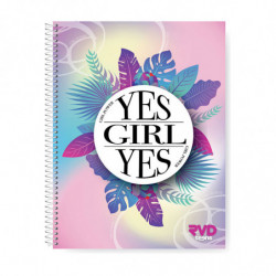 Cuaderno espiralado Rivadavia Teens Girl Power tapa flexible, 22 x 29cm. 150 hojas cuadriculadas