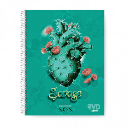 Cuaderno espiralado Rivadavia Teens Love Nature tapa flexible, 22 x 29cm. 150 hojas cuadriculadas