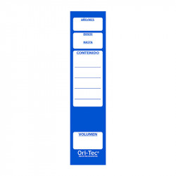 Lomo autoadhesivo para bibliorato Ori-Tec, azul, pack de 20 unidades