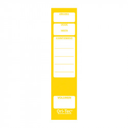 Lomo autoadhesivo para bibliorato Ori-Tec, amarillo, pack de 20 unidades