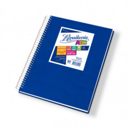 Cuaderno espiralado Rivadavia ABC tapa de cartón azul, 21 x 27cm. 60 hojas cuadriculadas