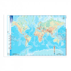 Mapa Planisferio físico político Rivadavia Oficio, block de 20 mapas