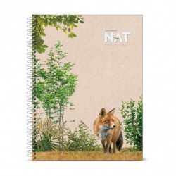 Cuaderno espiralado NAT tapa flexible, 22 x 29cm. 70 hojas rayadas
