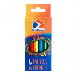Lápices de colores Ezco cortos de 6 colores