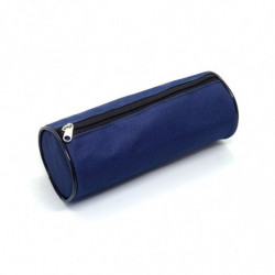 Cartuchera de tela cordura de 1 cierre tipo tubo azul