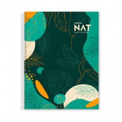 Cuaderno espiralado Ledesma NAT tapa de cartón, 21 x 27cm. 80 hojas rayadas natural