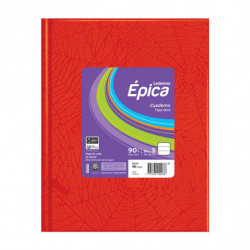 Cuaderno araña Ledesma Épica N°3, tapa dura rojo, 19 x 23cm. 48 hojas rayadas