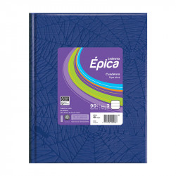 Cuaderno araña Épica N°3, tapa dura azul, 19 x 23cm. 48 hojas rayadas