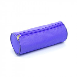 Cartuchera de tela cordura de 1 cierre tipo tubo violeta
